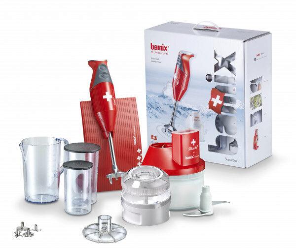 BAMIX SUPERBOX M250 ROUGE MIXER - TIGE 13.5CM+ ACCESSOIRES