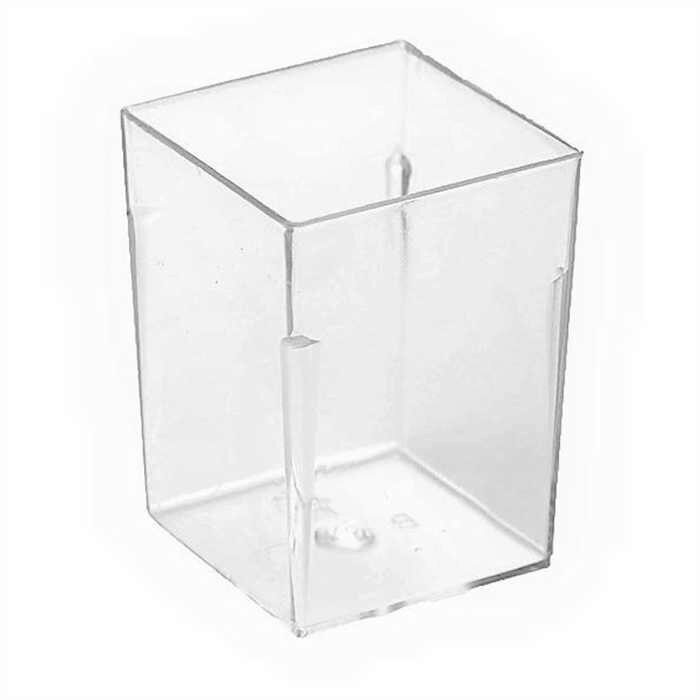 SQUARE RAVIAR GLASS 50ML BASE 3.8X3.5 H5.2CM CLEAR TRANSPARENT