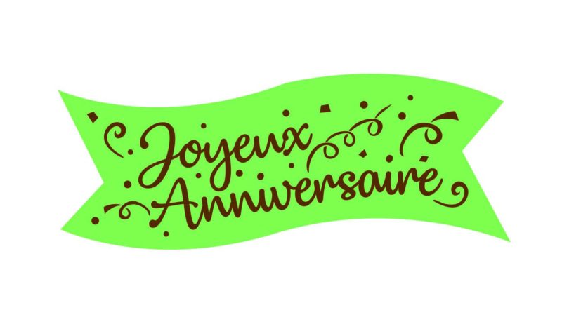 GROENE WAFER WIMPEL JOYEUX ANNIVERSAIRE 94X30MM 24 STUKS