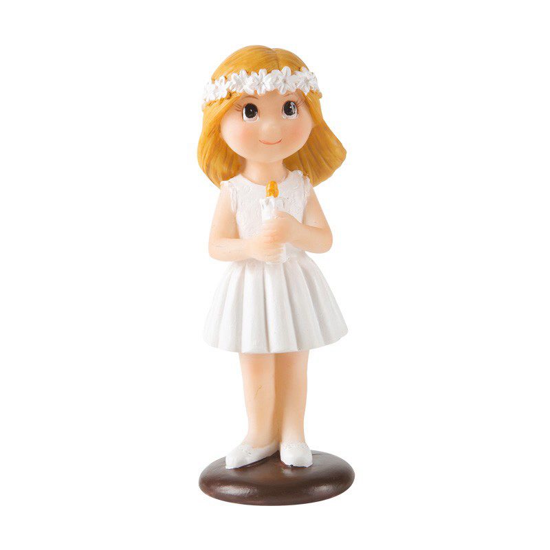 1032019 COMMUNION FILLE AVEC BOUGIE 10CM