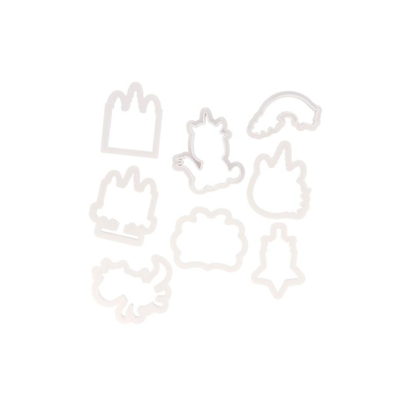 UNICORN THEME COOKIE CUTTERS +/- 60MM 8 PCES