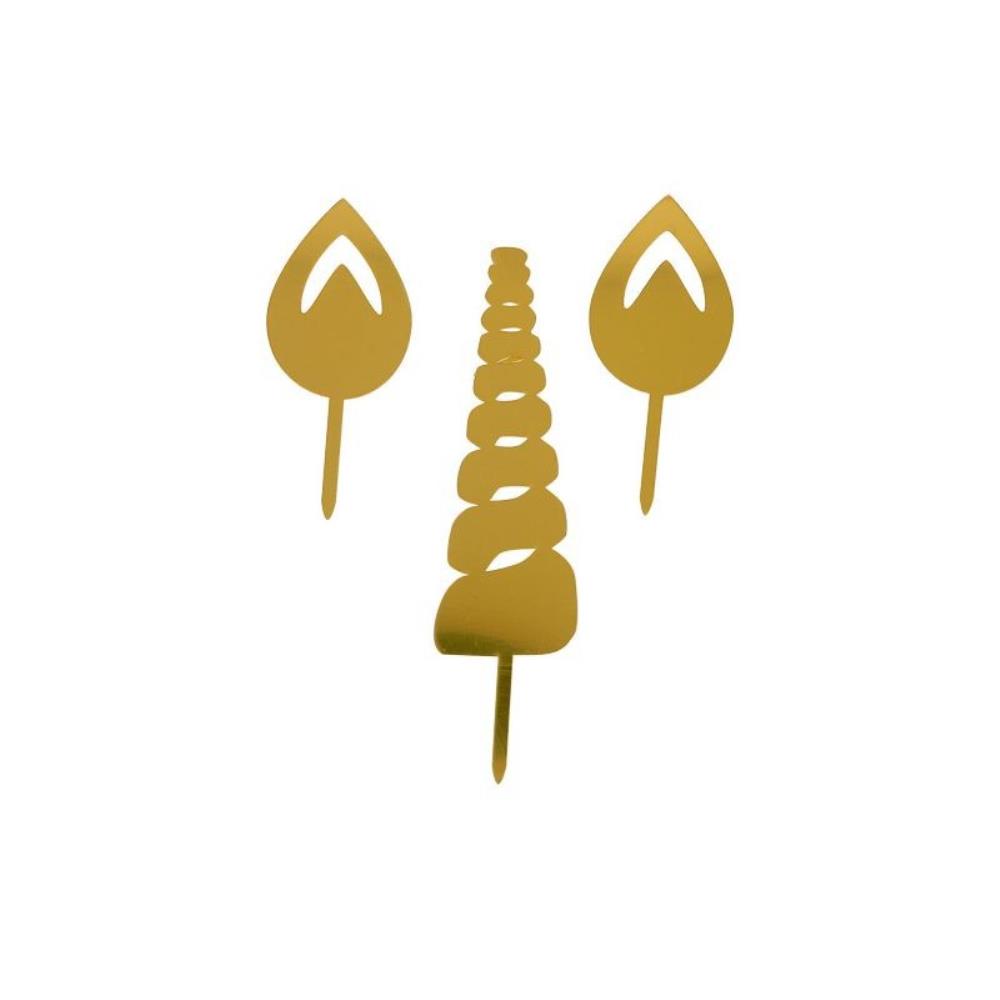 GOLDEN UNICORN EAR KIT/8 CM AND HORN/16 CM 2DA PICK 3 PCS