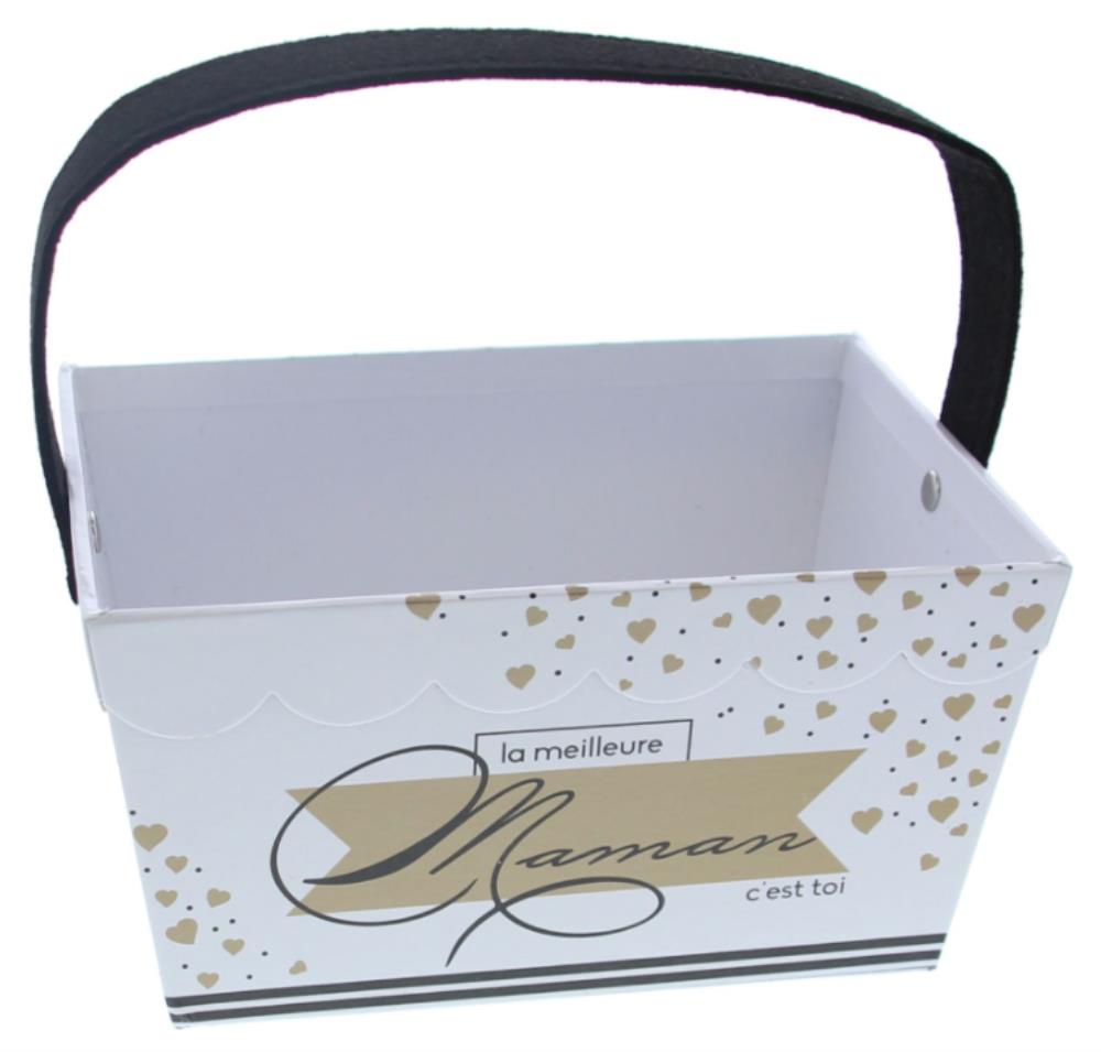 PANIER AVEC ANSE"HEARTS" MAMAN RECTANGULAIRE145X190XHT200MM