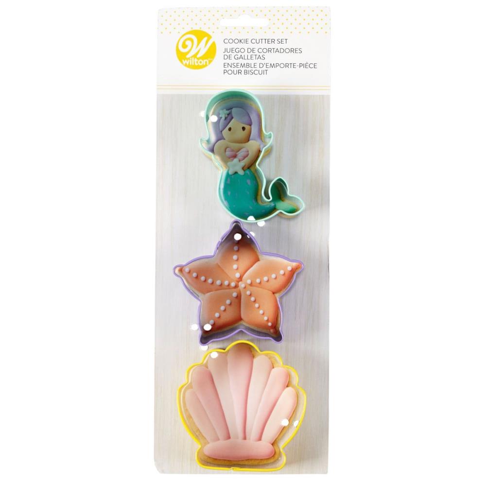  WILTON 3-PIECE MERMAID THEME COOKIE CUTTER