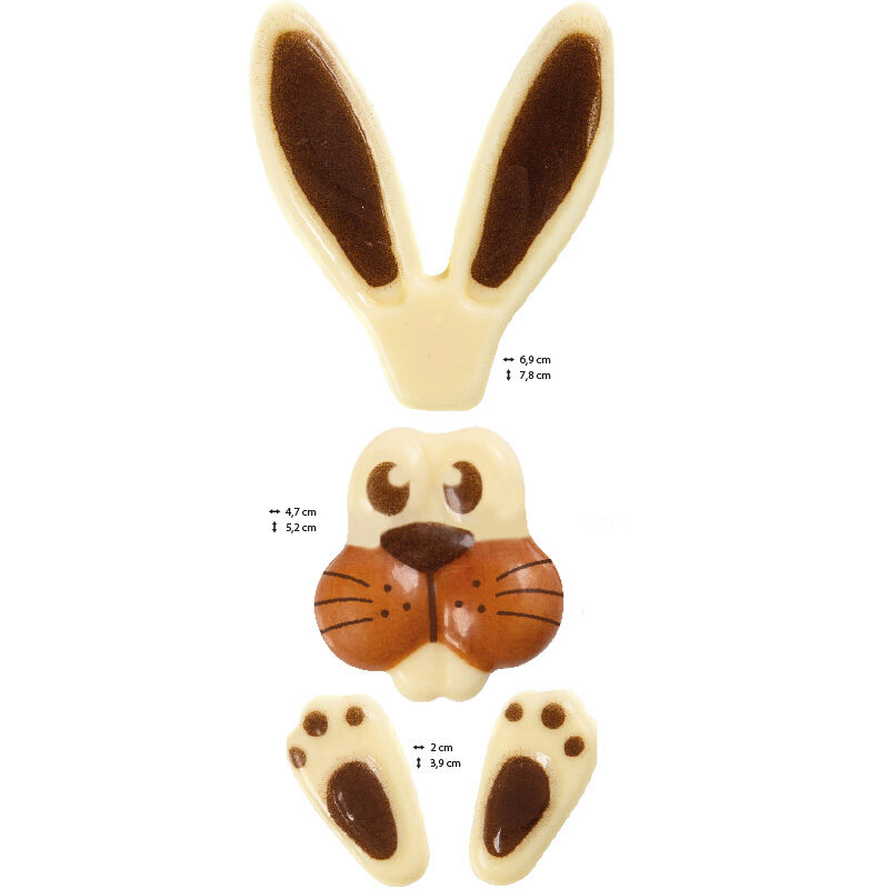 *FF* 2069109 KIT LAPIN RELIEF GRAND CHOCOLAT BLANC  20 KITS ***S/CDE***