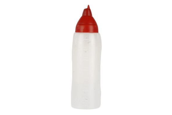 ARAVEN 50CL POURING BOTTLE WITH RED NON-DRIP SPOUT