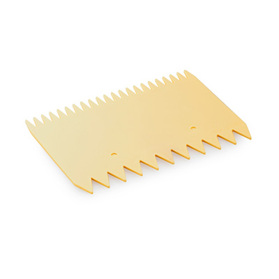 DECORATING COMB WITH FLUFFLES ON BOTH SIDES IN IVORY-COLOURED PLASTIC 11X7.5CM