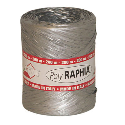 POLY RAFFIA 15MM X 200M ZILVER R05