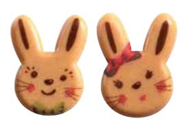 060928 PCB PETITES TÊTES DE LAPIN CBC 2 DESIGNS 2,6X2 CM 224PCES ***S/CD***