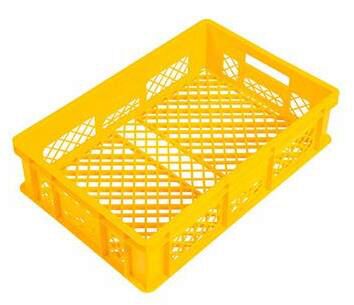 YELLOW PLASTIC TRAY 60X40 H15 ALL OPENWORK