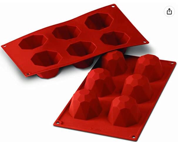 SILIKOMART SF049 VORM 6 GROTE DIAMANTEN Ø68 H45MM 92ML ML ANTI-AANBAK GN1/3 -50° TOT 250°