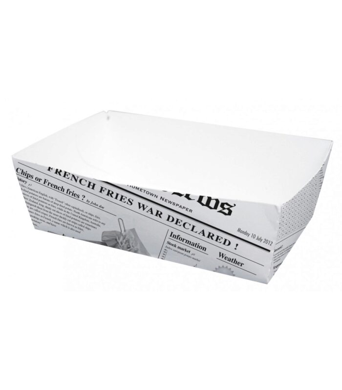 BARQUETTE CARTON IMPRESSION JOURNAL 150X90X50MM  COLIS 100PCES