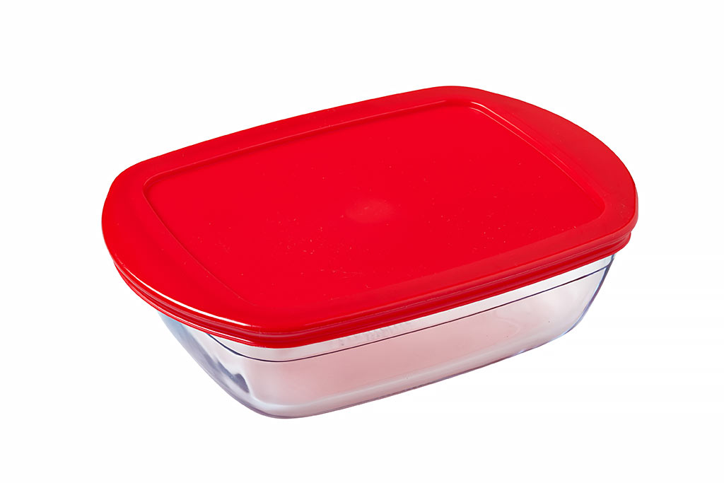 O CUISINE BOROSILICATE OVENSCHAAL 28X20X8 - 2,5L MET ROOD DEKSEL