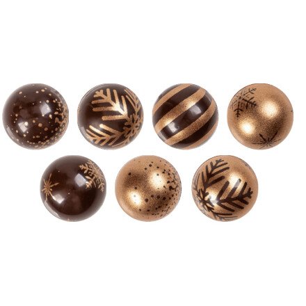 2015547 BOULE MOTIF BRONZE CHOCOLAT Ø 28MM 96 PIÈCES