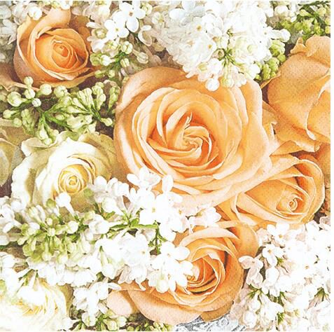 HOME FASHION SERVETTEN 33X33CM ROZE EN LILA PAK VAN 20 STUKS