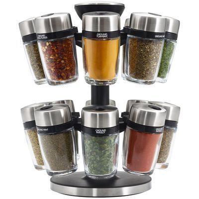 COLE & MASON 16-BOTTLE SPICE RACK WITH TWIST
