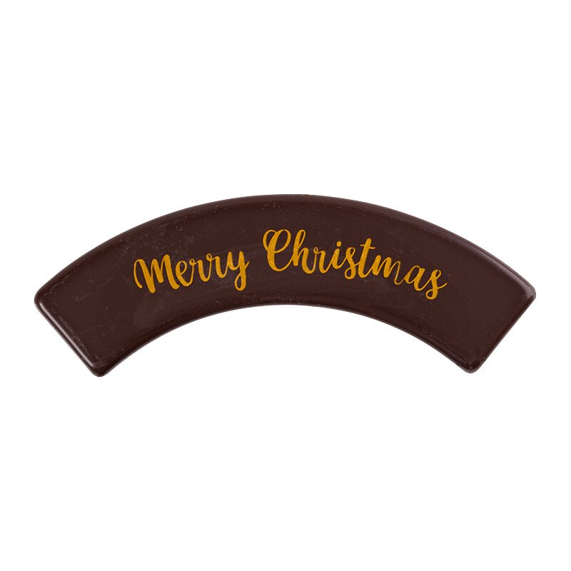2015579 MERRY CHRISTMAS CURVED PLATE 9.6X3.5CM 60PCS ***S/CDE***