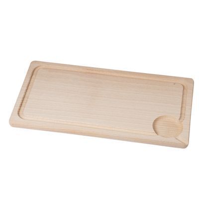 BEECH WOODEN BOARD 38X20X1.5CM WITH GUTTER - 40PV1