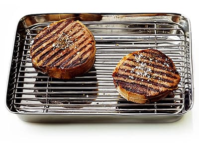 +PLAT INOX 20X15X3CM AVEC GRILLE