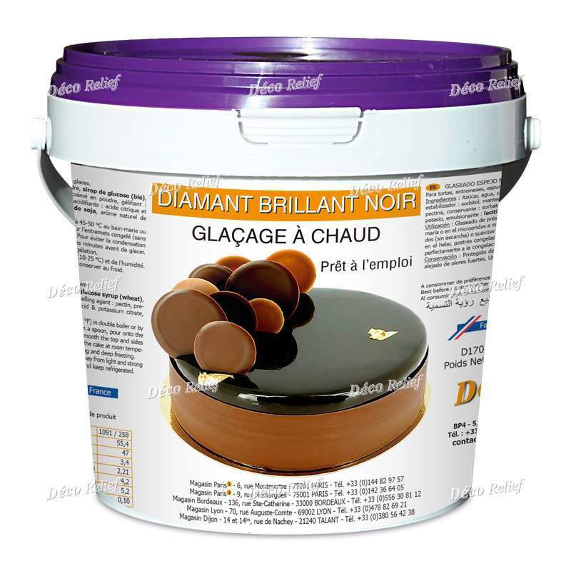 GLANZENDE ZWARTE DIAMANT CHOCOLADE GLAZUUR 1KG