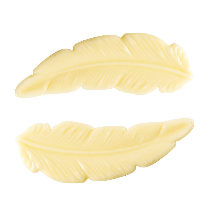 *FF* 2034406 PLUME RELIEF CHOCOLAT BLANC 69X25MM 90 PCES***S/CD***