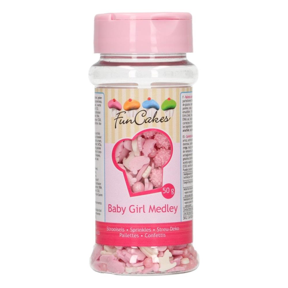 FUNCAKES MIX SUGAR DECORATION BABY GIRL 50GR