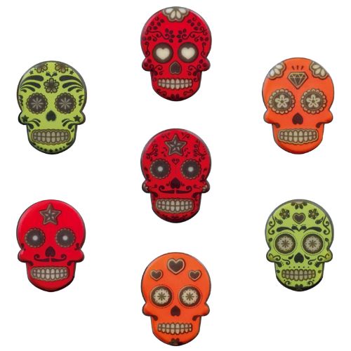087036 PCB TÊTES DE MORT PAG CALAVERA 7 DESIGNS 3X2,25 CM 208PCES ***S/CDE***