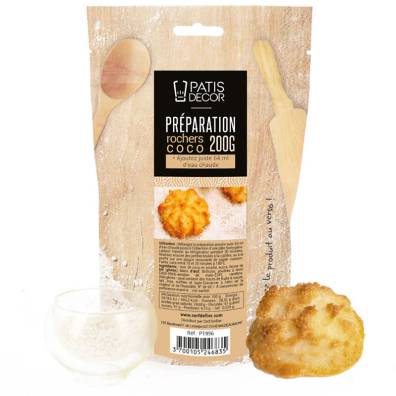PATISDECOR PREPARATION ROCK COCONUT 200GR