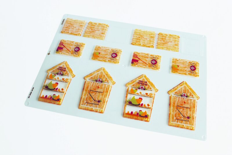 061234 PCB BLISTERS CABANES POULAILLER POUR 4 PIÈCES 7,4X5,7 CM H. 11,4 CM 2PCES ***S/CD***