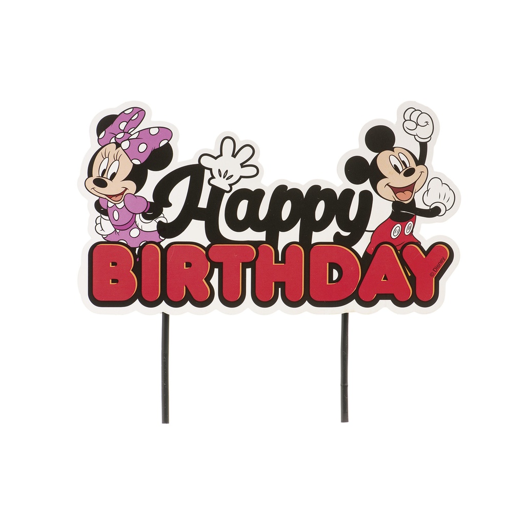 CAKE TOPPERS HAPPY BIRTHDAY MICKEY EN MINNIE 17.5X15CM