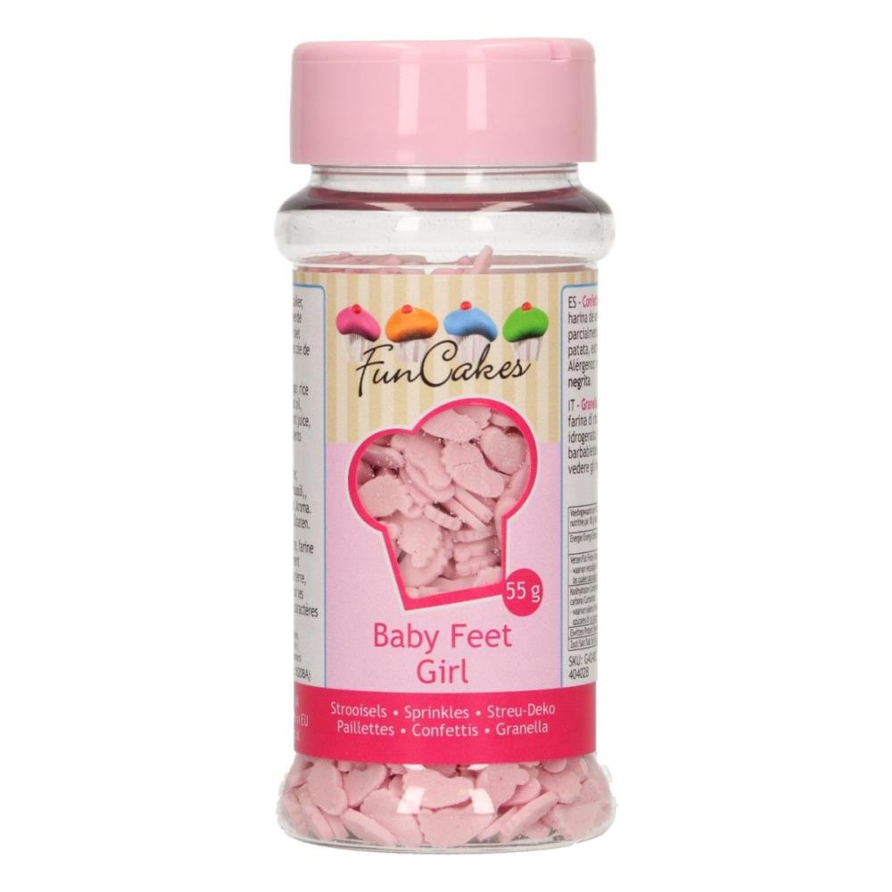 FUNCAKES MIX DECORATION EN SUCRE PIED DE BEBE FILLE 55GR
