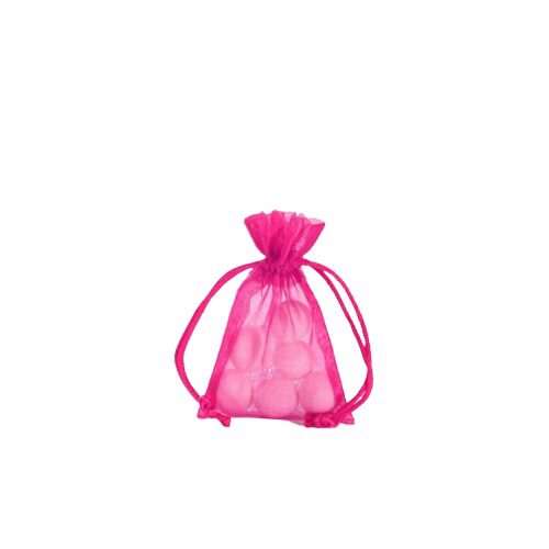 BAG OF 10 FUCHSIA ORGANZA POUCHES 10X7CM