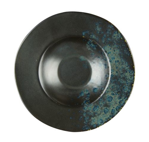 LE COQ PHOBOS BLACK BLUE DOTS DEEP PLATE PASTA 28.5CM STONEWARE - LPHO019NB006285