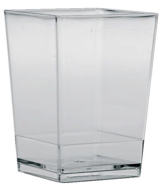 CUBIC PLASTIC GLASS 120ML BAG OF 100 PCS