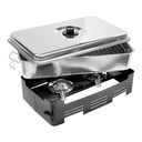 INOX ROOKOVEN MET 2 GRIDS 20X45X27CM VOOR VERBRANDE ALCOHOL OF GASOVEN=STUK