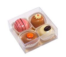 VIERKANTE CELLOKIST MET GOUDKARTON 80X80X30MM