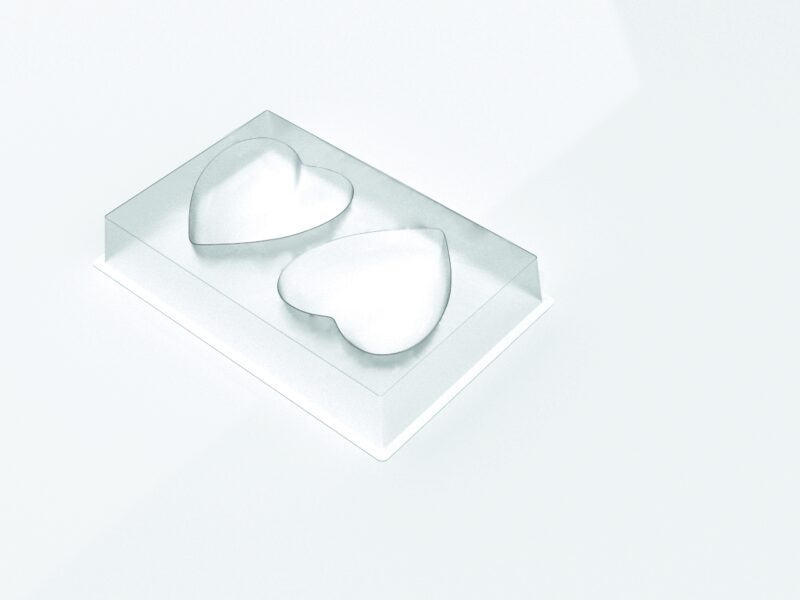 087017 PCB HEART ENTREMET MOLDS FOR 60 PIECES 11.8X11.2 CM D 3.8CM 30PCES ***S/CDE***