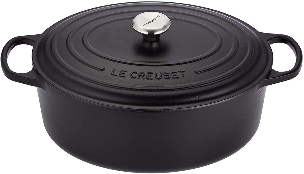 LE CREUSET OVAAL SUDDERPOT 35CM ZWART 7.5L10P HANDTEKENING