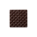 2015638 MINI VIERKANTE BLOKVORMIGE EIND MET PURE CHOCOLADE RELIËF 5X5CM 75 STUKS