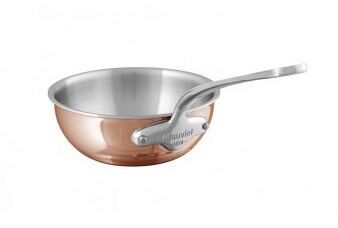 MAUVIEL M'6S BOLLE SAUTEERPAN 16CM KOPER/ROESTVRIJ NIET INDUCTIE Z/DEKSEL