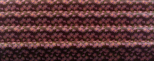 060865 PCB FEUILLES IMPRIMÉES DAISY ROSE 40X25 CM17PCES ***S/CD***