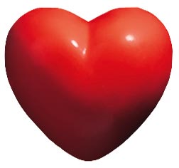 061394 PCB DOMED HEARTS PAG RED 2X1.7 CM 165PCES ***s/cd***