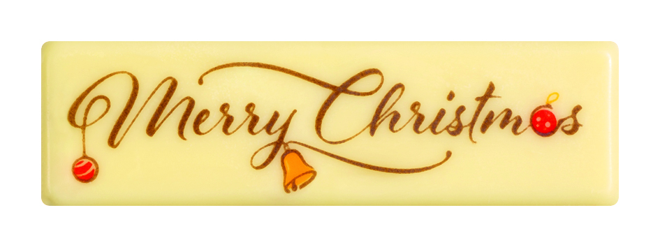 088042 PCB RECTANGLES CB MERRY CHRISTMAS 7X2CM 110PCS ***S/CDE***