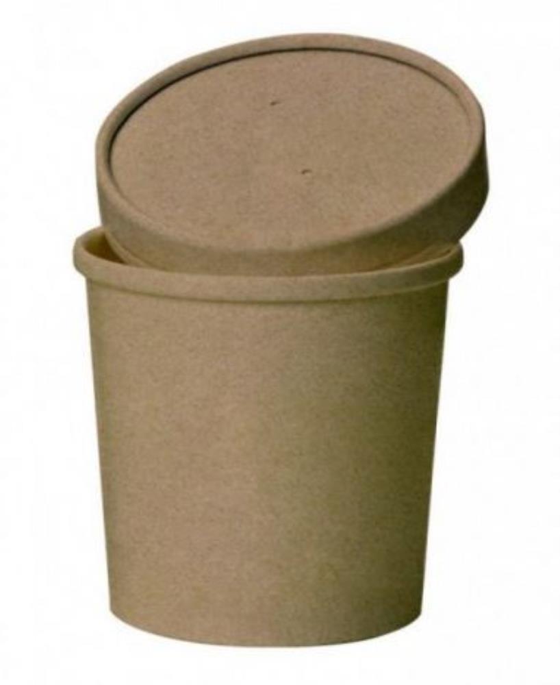 *FF* POT SOUPES/GLACES KRAFT 470ML + COUVERCLES 25PCS