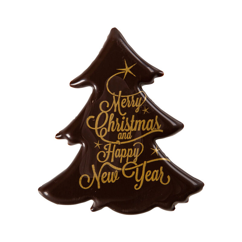 2015406 MERRY CHRISTMAS & HAPPY NEW YEAR PURE CHOCOLADEBOOM PLAAT 60 STUKS