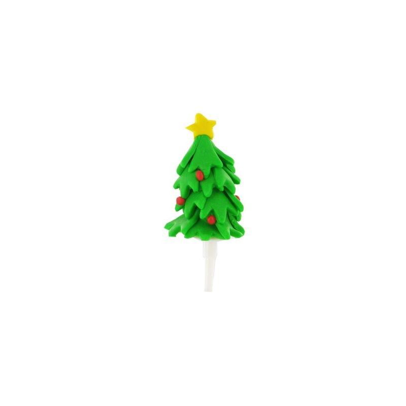 3D GREEN FIR TREE FIGURINE 5CM PLASTIC