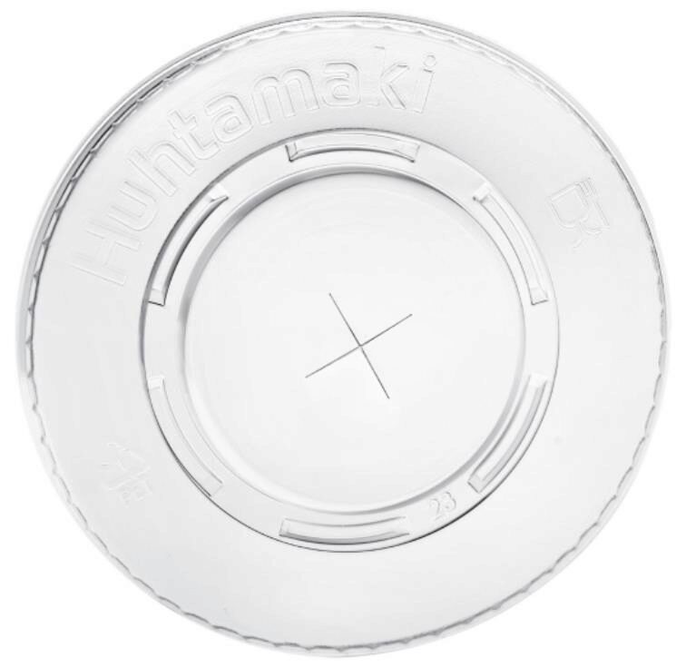 COUVERCLE PLAT PET TRANSP DIAM 95MM AVEC TROU 100 PCES