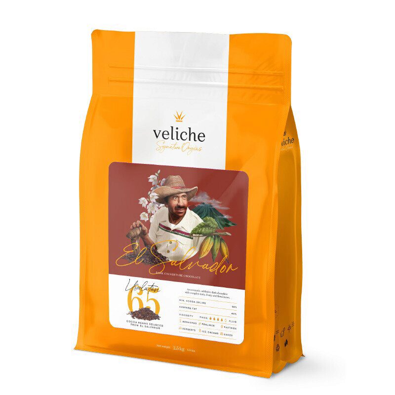 2102779 VELICHE CHOCOLADE ORIGINE USULTAN 65% 10 KG =ZAKJE ***S/CD***