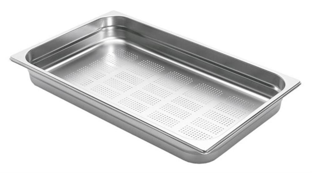 PREMIUM LINE CONTAINER GN1/1-H6.5CM-9.0L PERFORATED STAINLESS STEEL