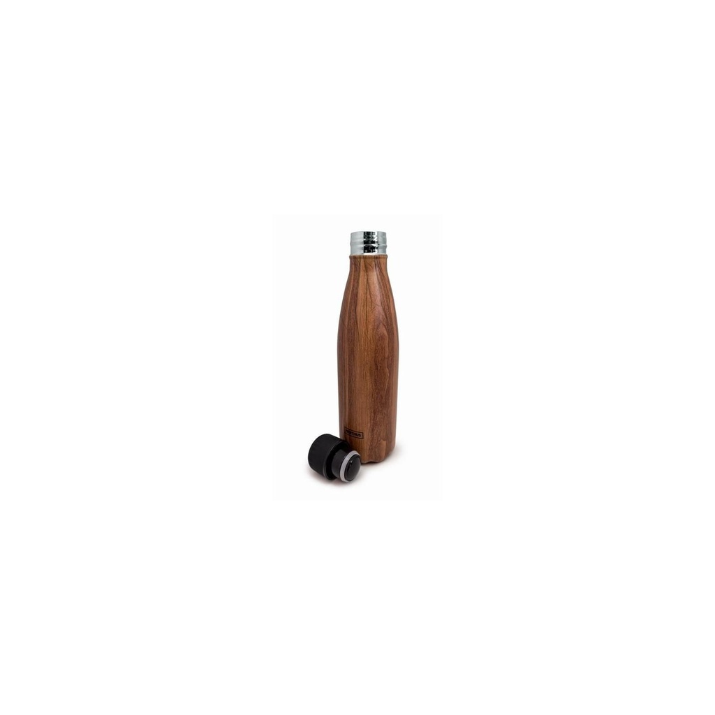 NERTHUS BOUTEILLE INOX 500ML "BOIS" DOUBLE PAROI